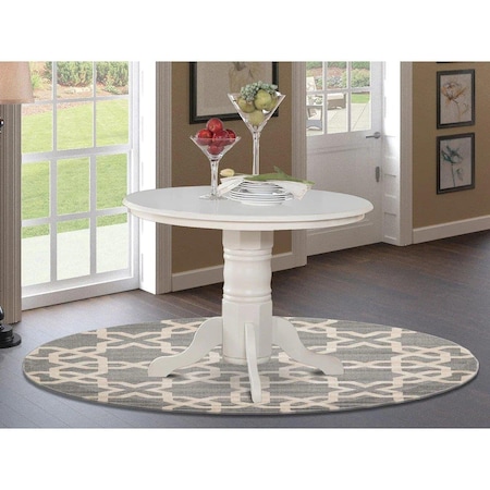Latestluxury SH-TB-WHI Shelton Round Kitchen Table 42'' Diameter With Pedestal In Linen White Finish LA1626975